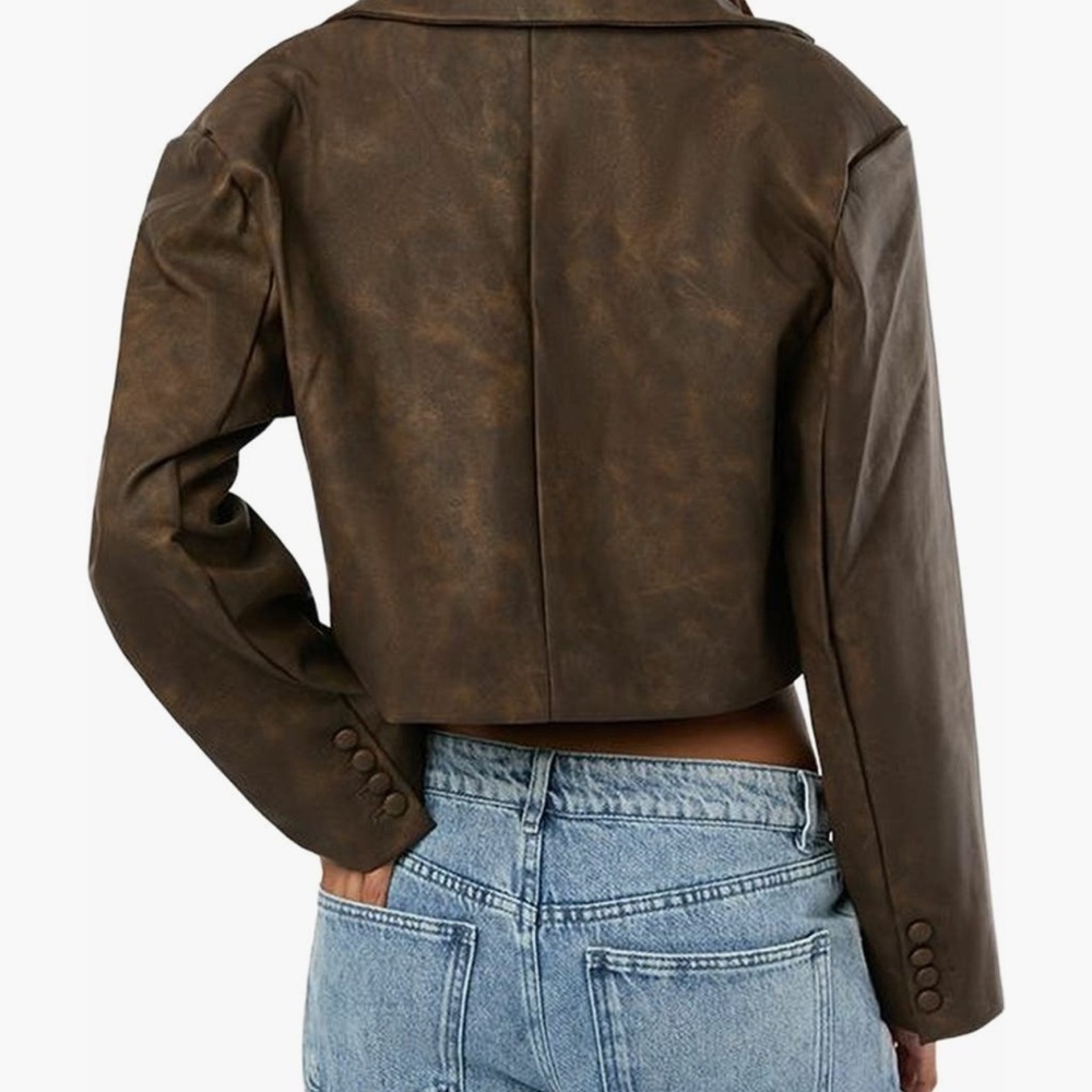 WeWoreWhat NWT Patina Cropped Blazer 🤎 Size Medium 🤎 - Picture 2 of 3